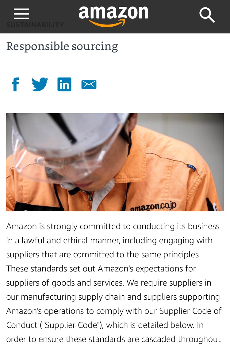 Amazon's claims of responsible sourcing.
