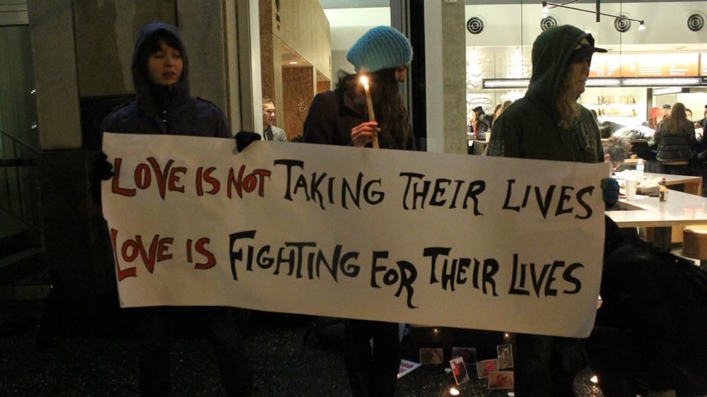 Activists in Vancouver pointing out the obvious. And yet so many have fallen under Chipotle's marketing spell.