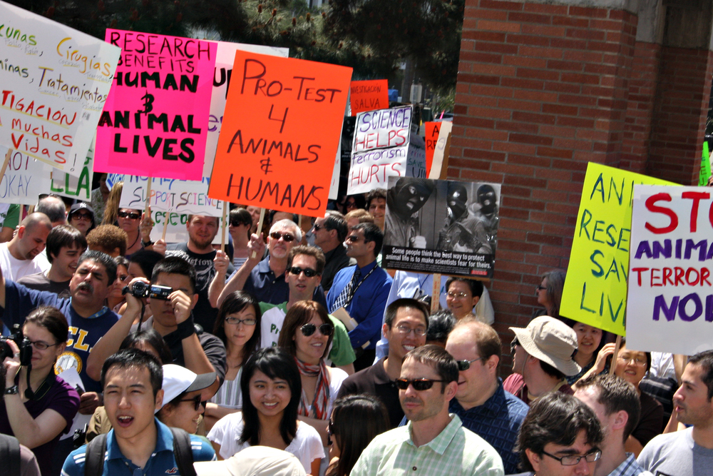 A recent pro-vivisection rally in Southern California had far more diversity than the typical animal rights protest. That has to change.