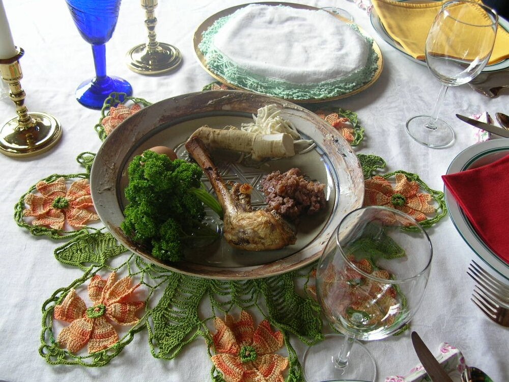 Our Seder plate before we changed our tradition
