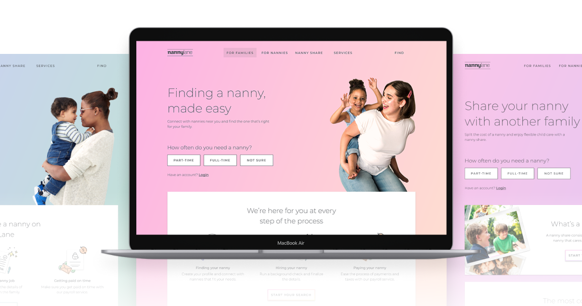 Redesigning the Nanny Lane landing pages to increase conversions & reduce  bounce rate
