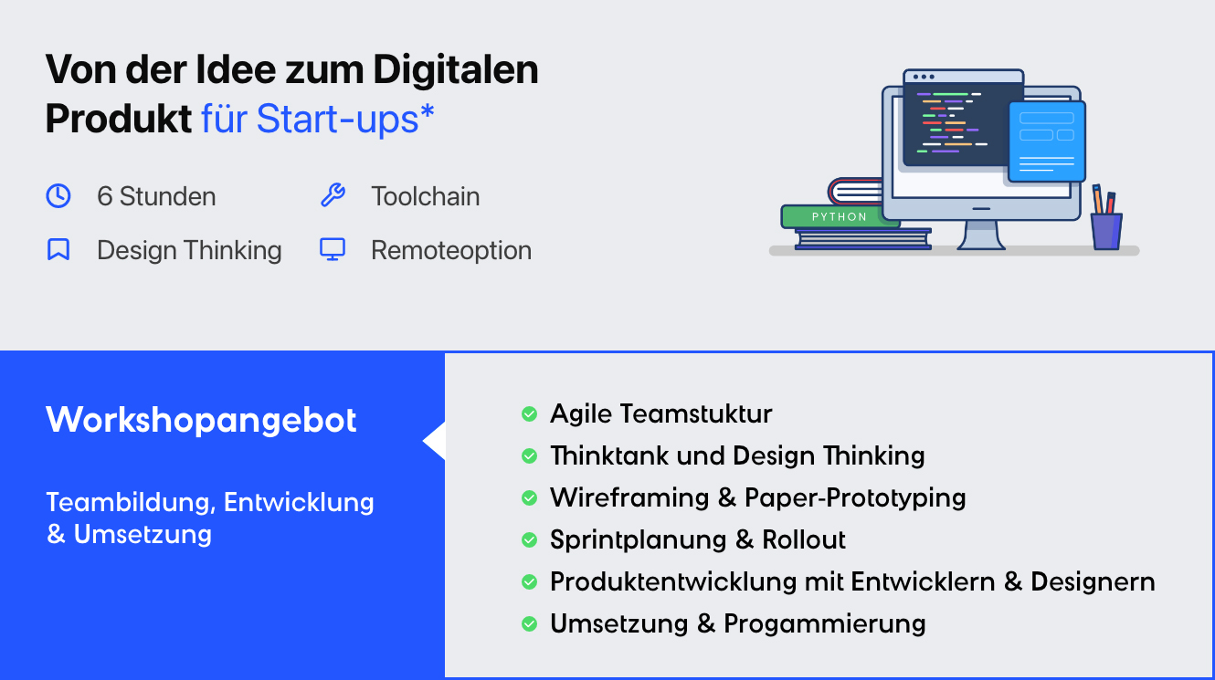 Digitale produktentwicklung für Start-ups Design Thinking und Toolchain