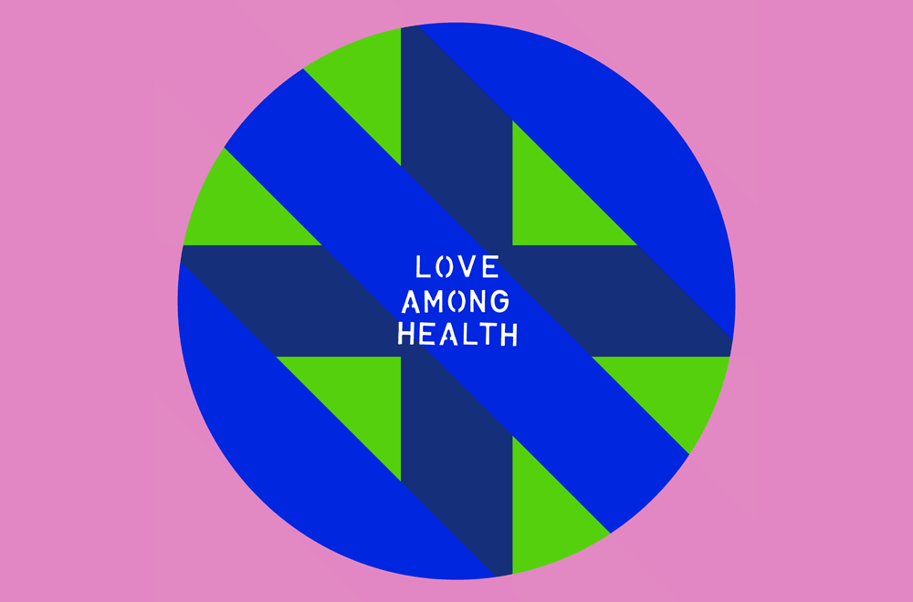 Algorithmically generated coat-of-arms bearing the motto: Love Among Health