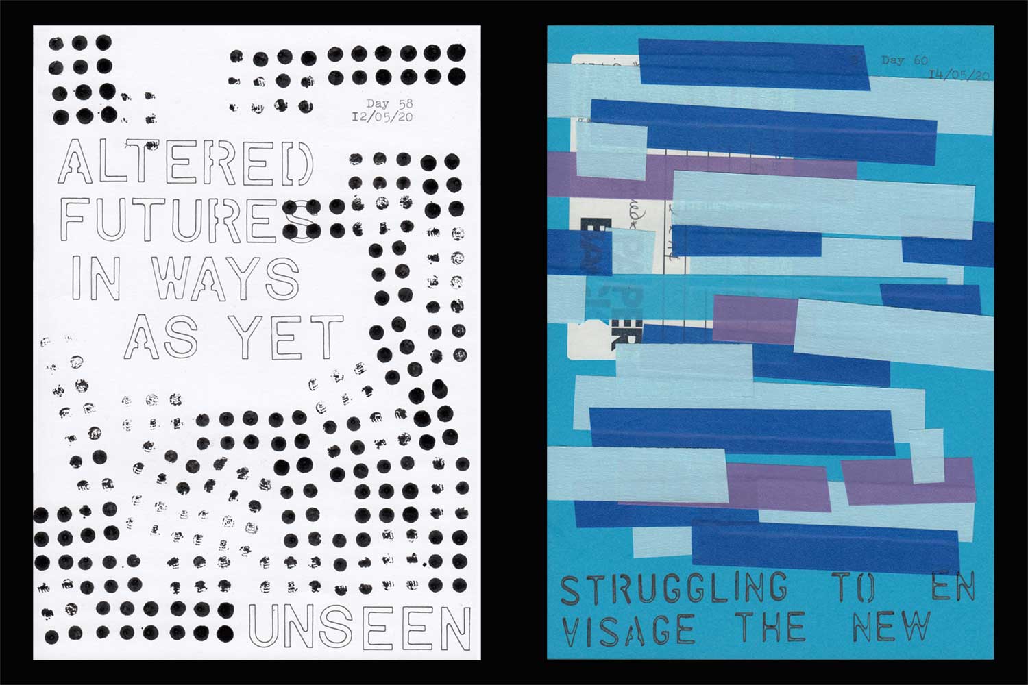 Two entries from the sketchbox: Covid-19 visual journal project