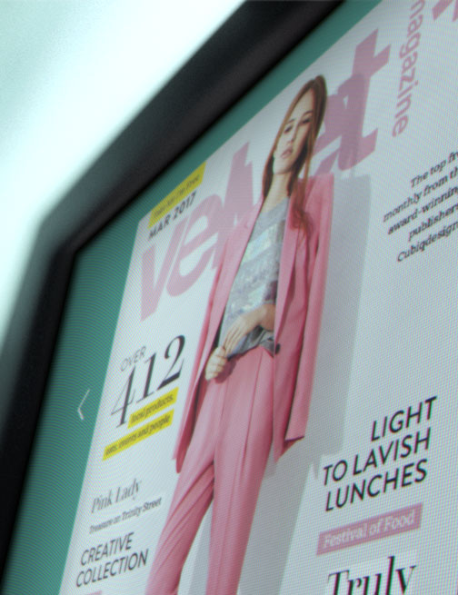 A digital publication on a computer screen