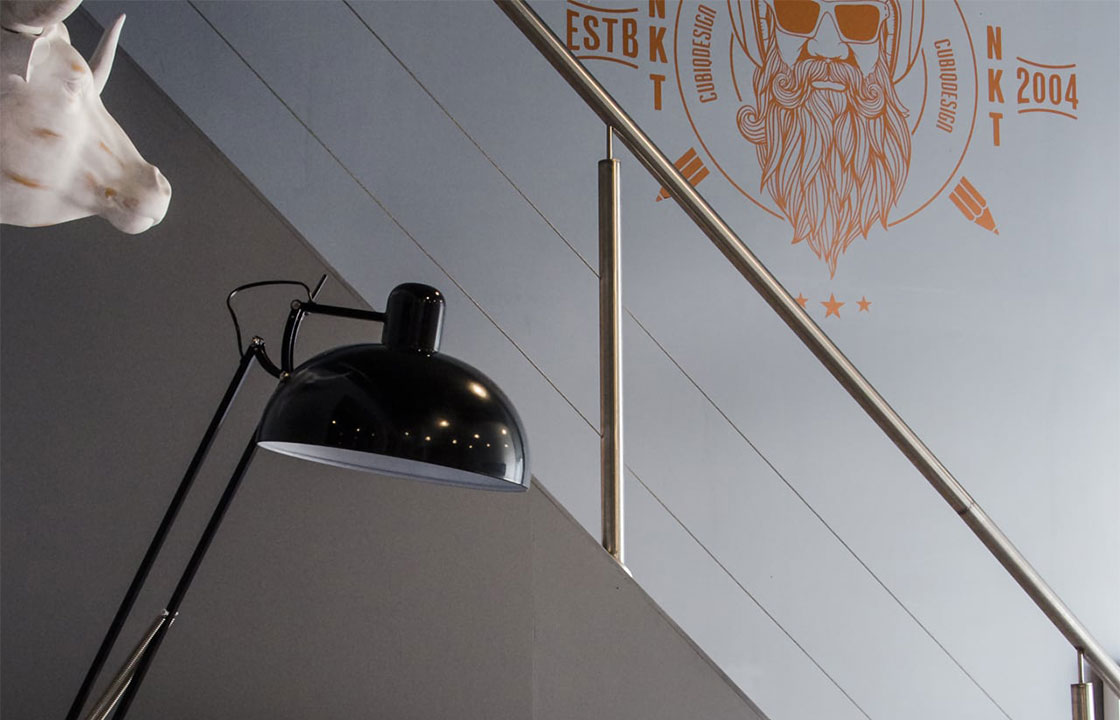 A modern office stairwell