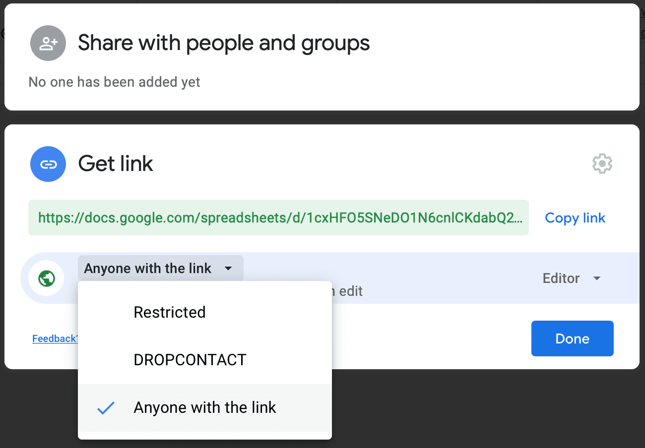 Enable sharing and editing of your Google Sheet to people with the link