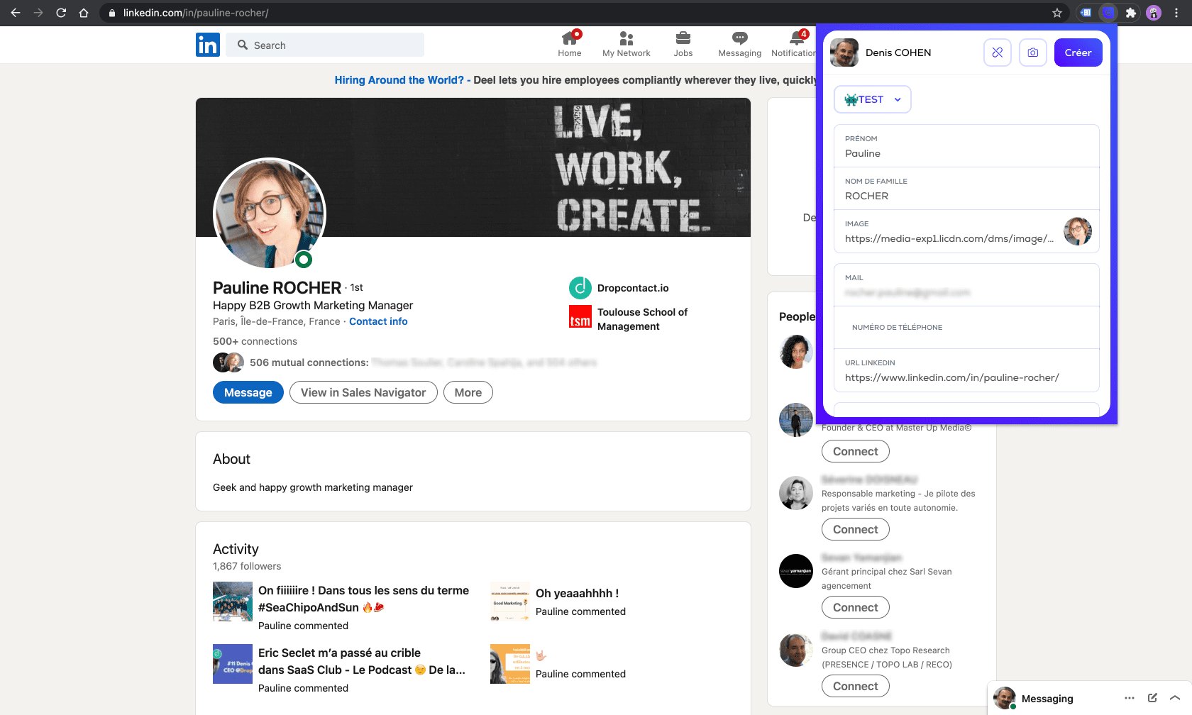 lemlist : linkedin automation : scrap linkedin et Cold Email
