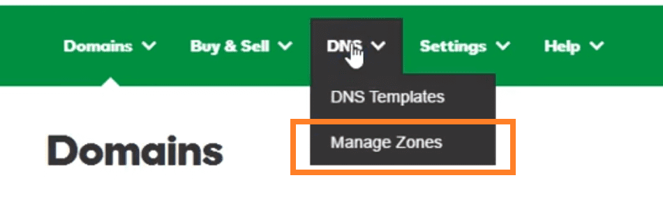 GoDaddy DNS management