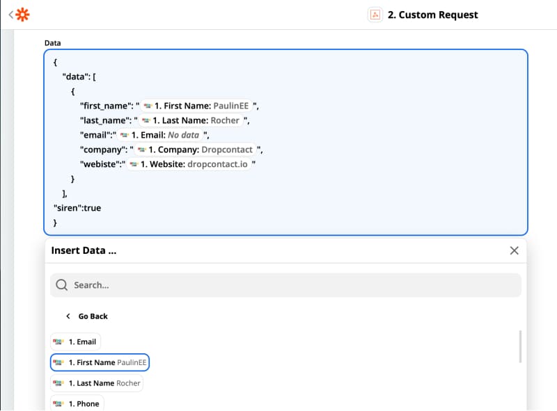 Zapier + Dropcontact + Zoho : Enrich your B2B data