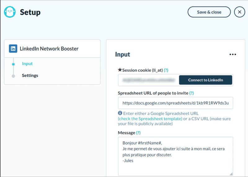 Setting up the Phantom LinkedIn Network Booster