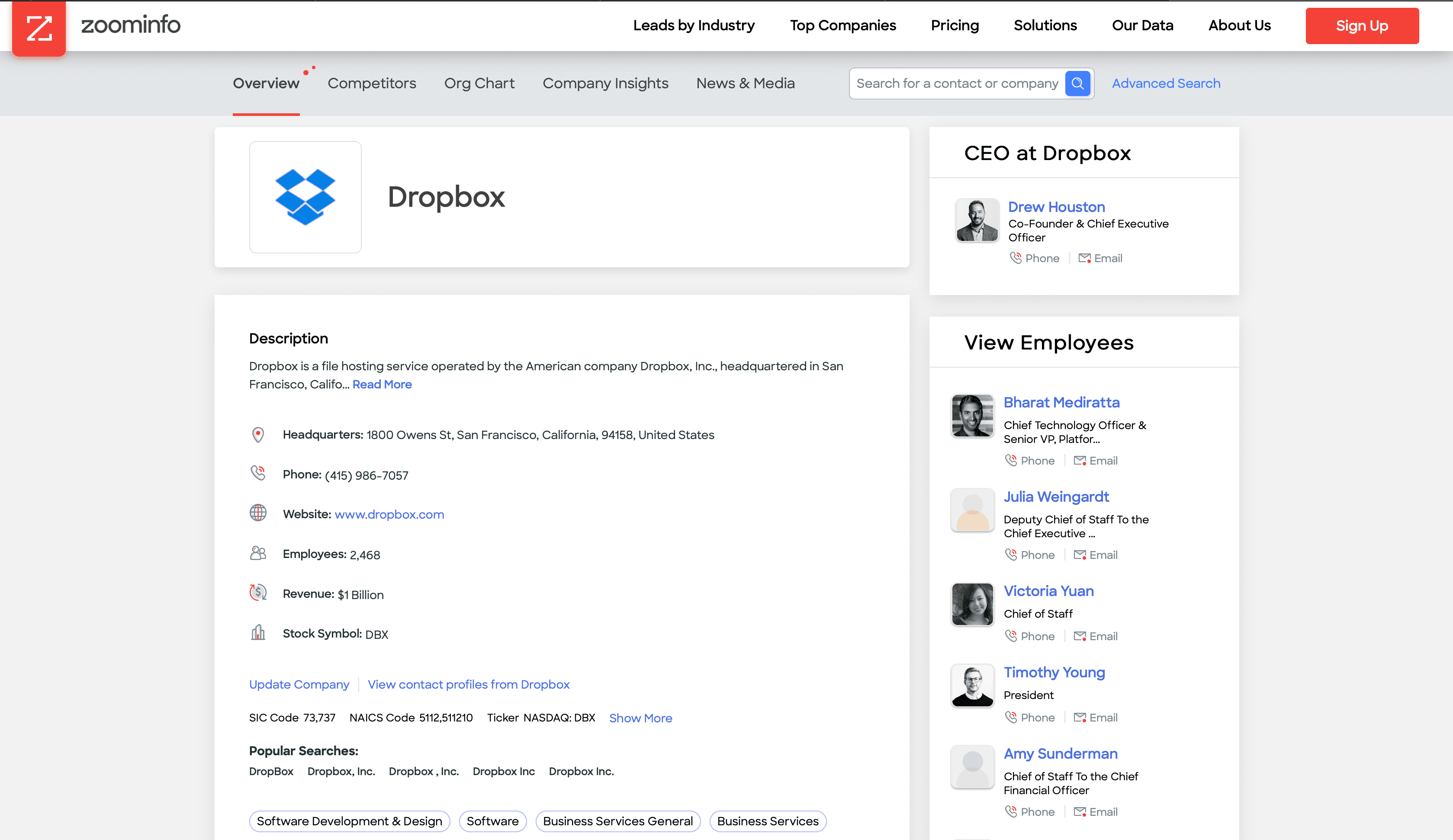 Top Best email finder: Zoominfo