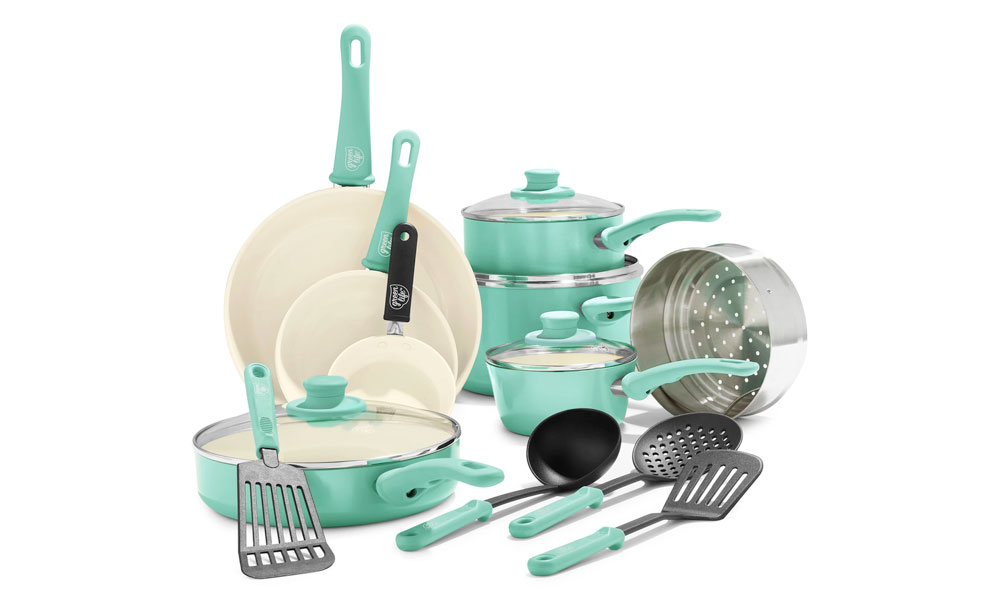 GreenLife Soft Grip 16-Piece Cookware Set