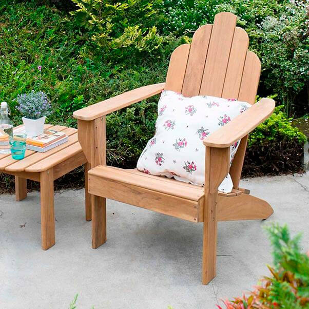 All-Natural Teak Adirondack Chair