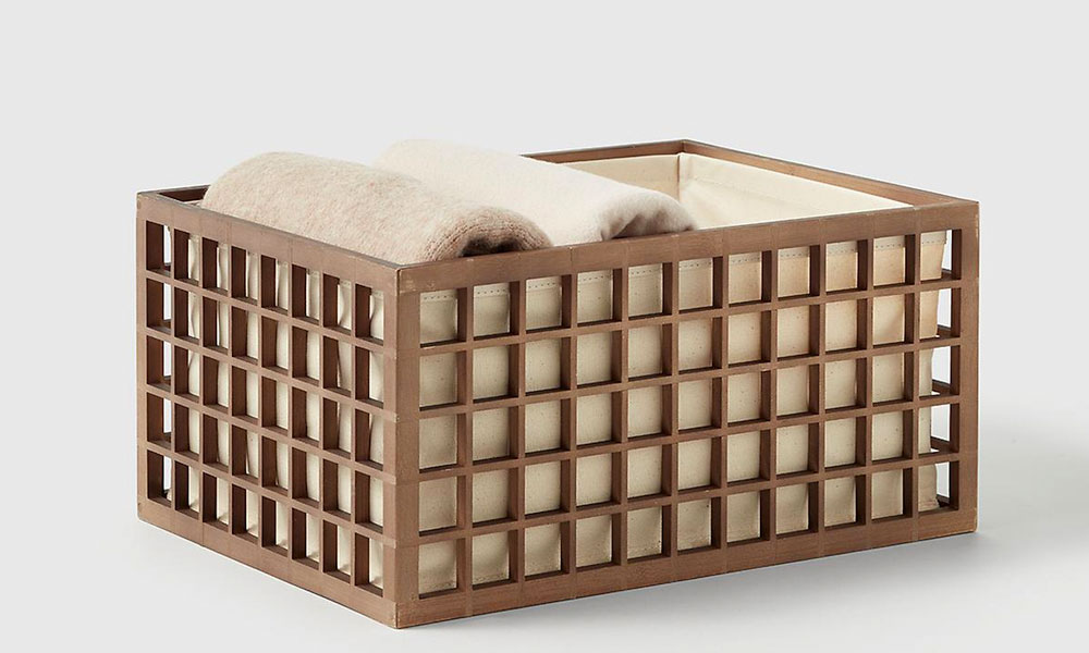 Marie Kondo Kocha Brown Shoji Bamboo Bin With Liner