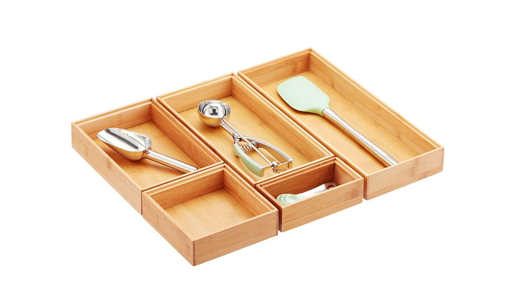 Stackable Bamboo Drawer Organizers