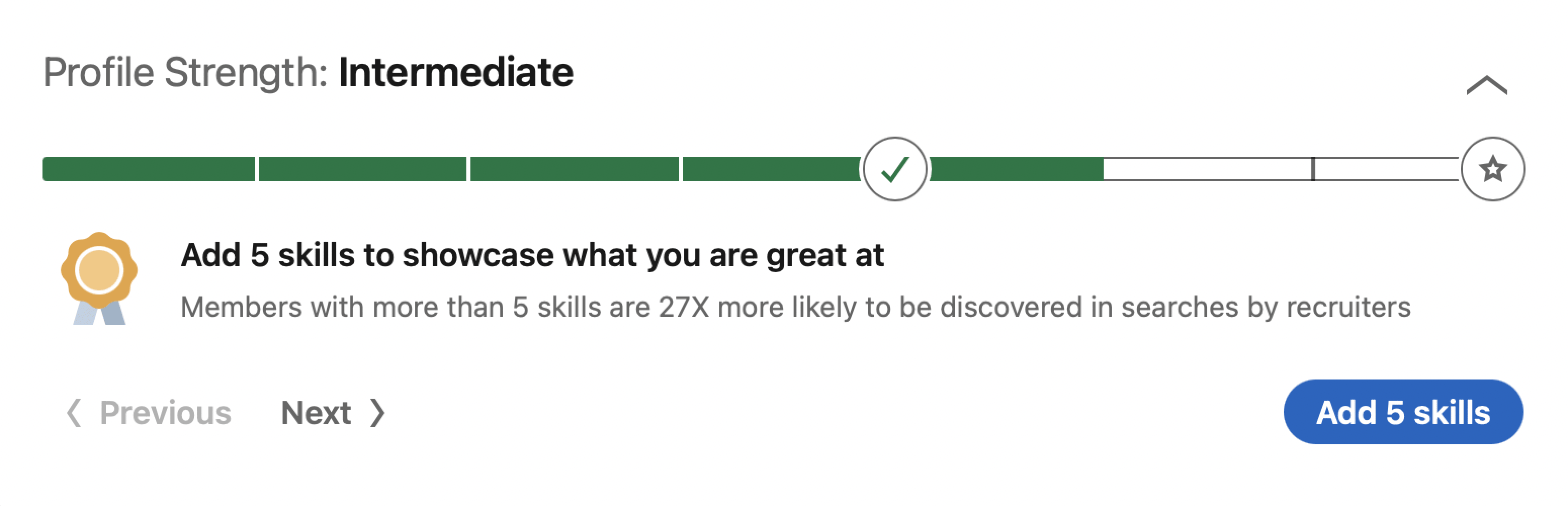 Profile progress bar in LinkedIn