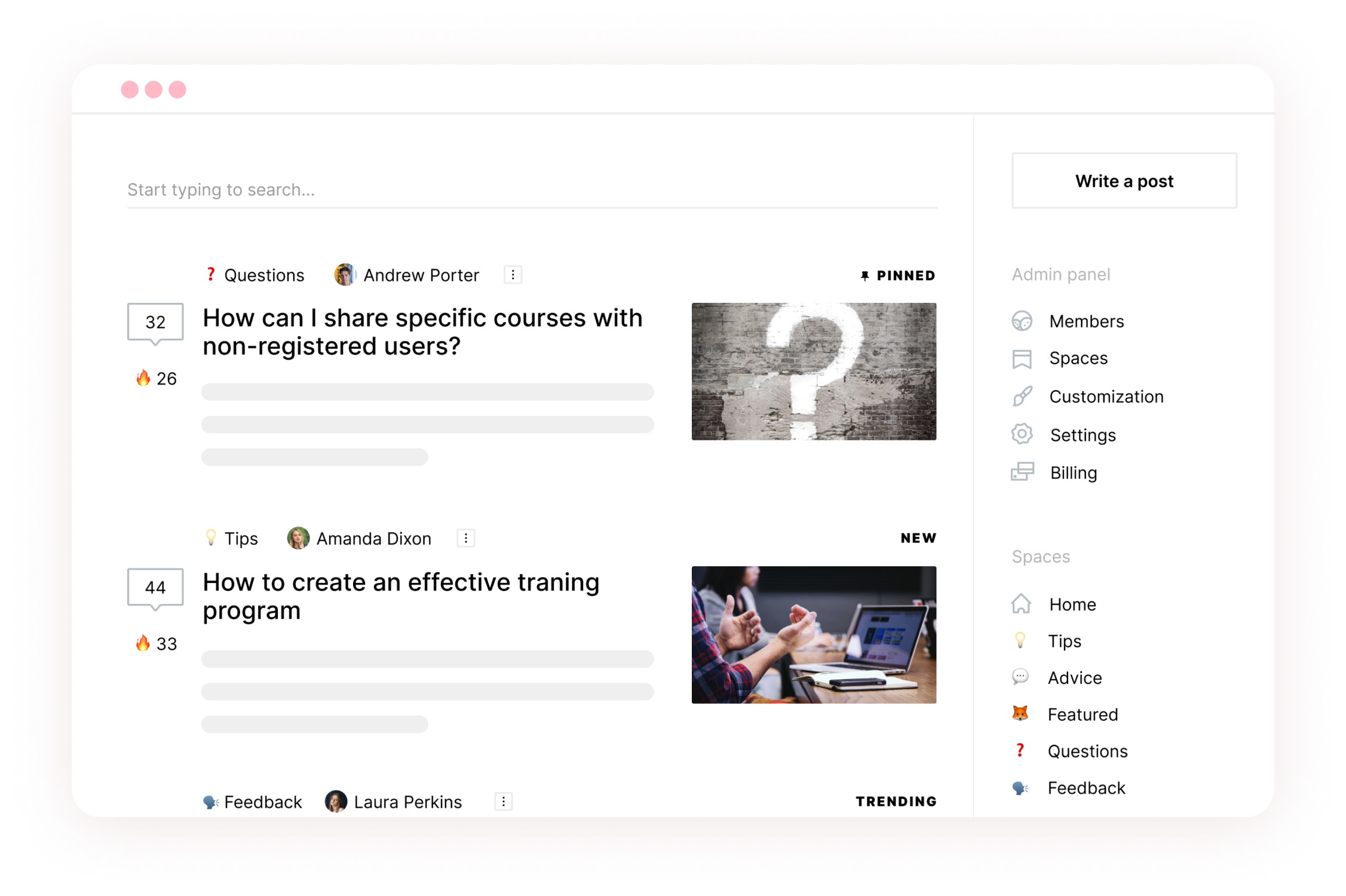 Online forum tools of PeerBoard