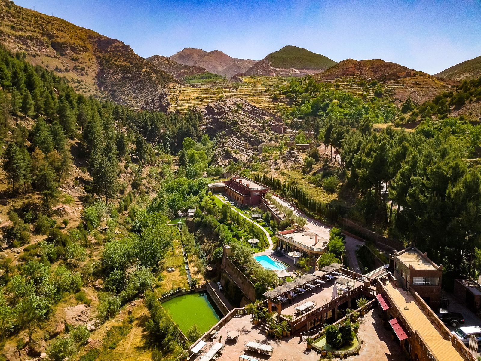 Letecký pohled na Aurocher Marrakech v pohoří Atlas