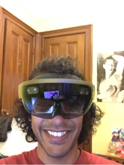 Rik wearing a VR headset