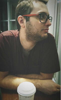 Tiago at a coffee shop
