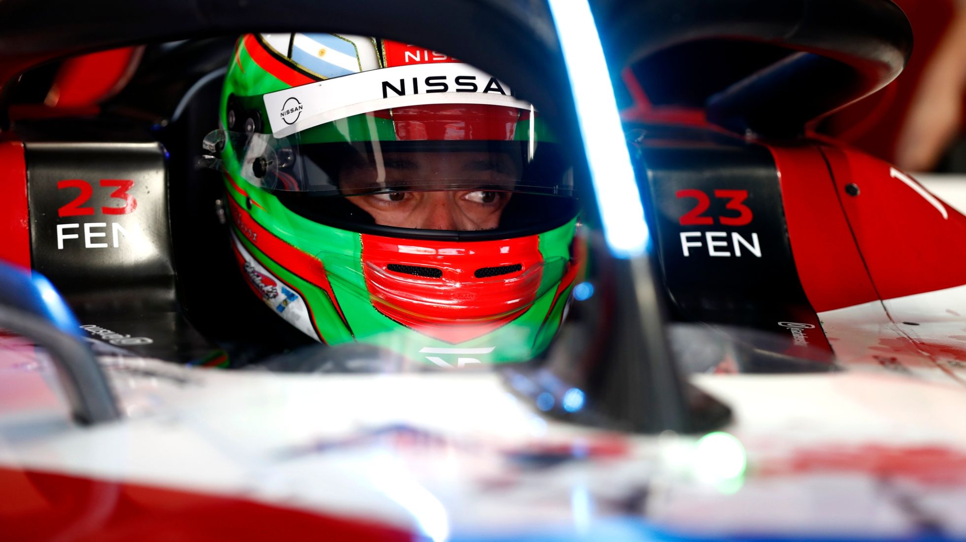 Polesitter, Sacha Fenestraz from Nissan's Formula E team