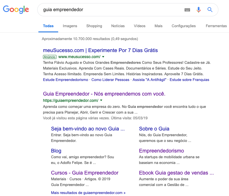 Como anunciar no Google em 8 dicas fáceis: resultados da busca Google