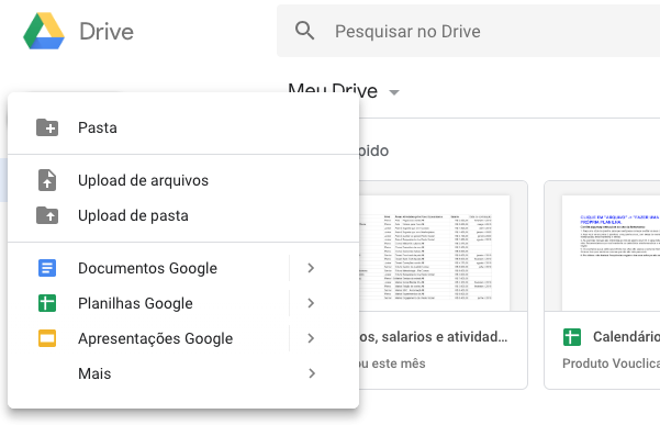ferramentas de marketing google drive dashboard