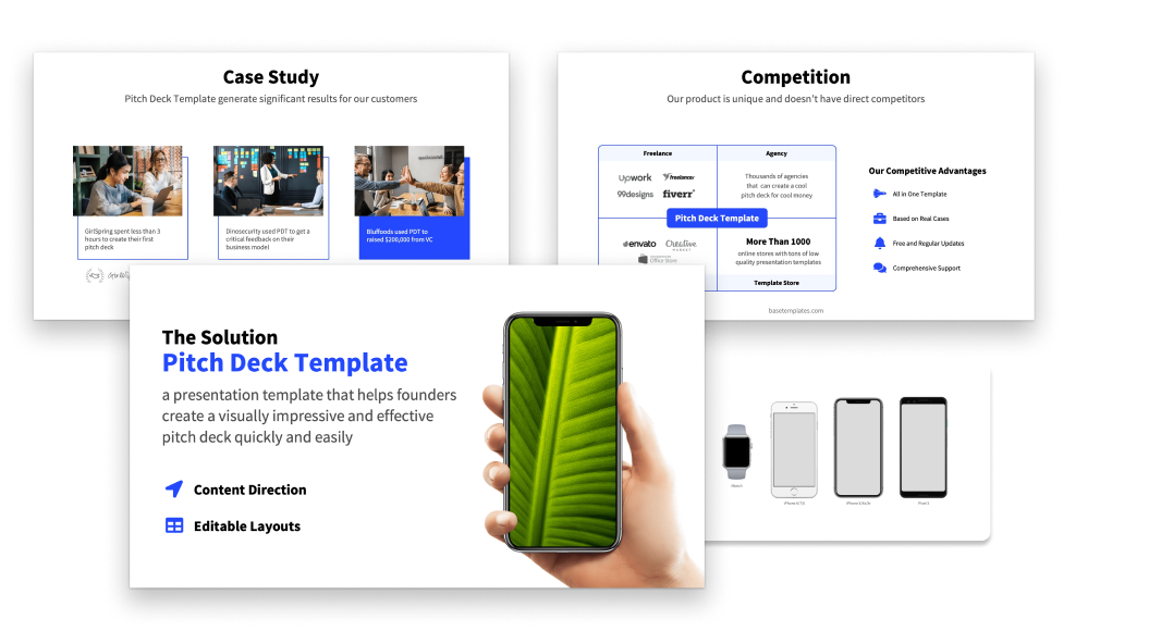 Visual Assets in a pitch deck template