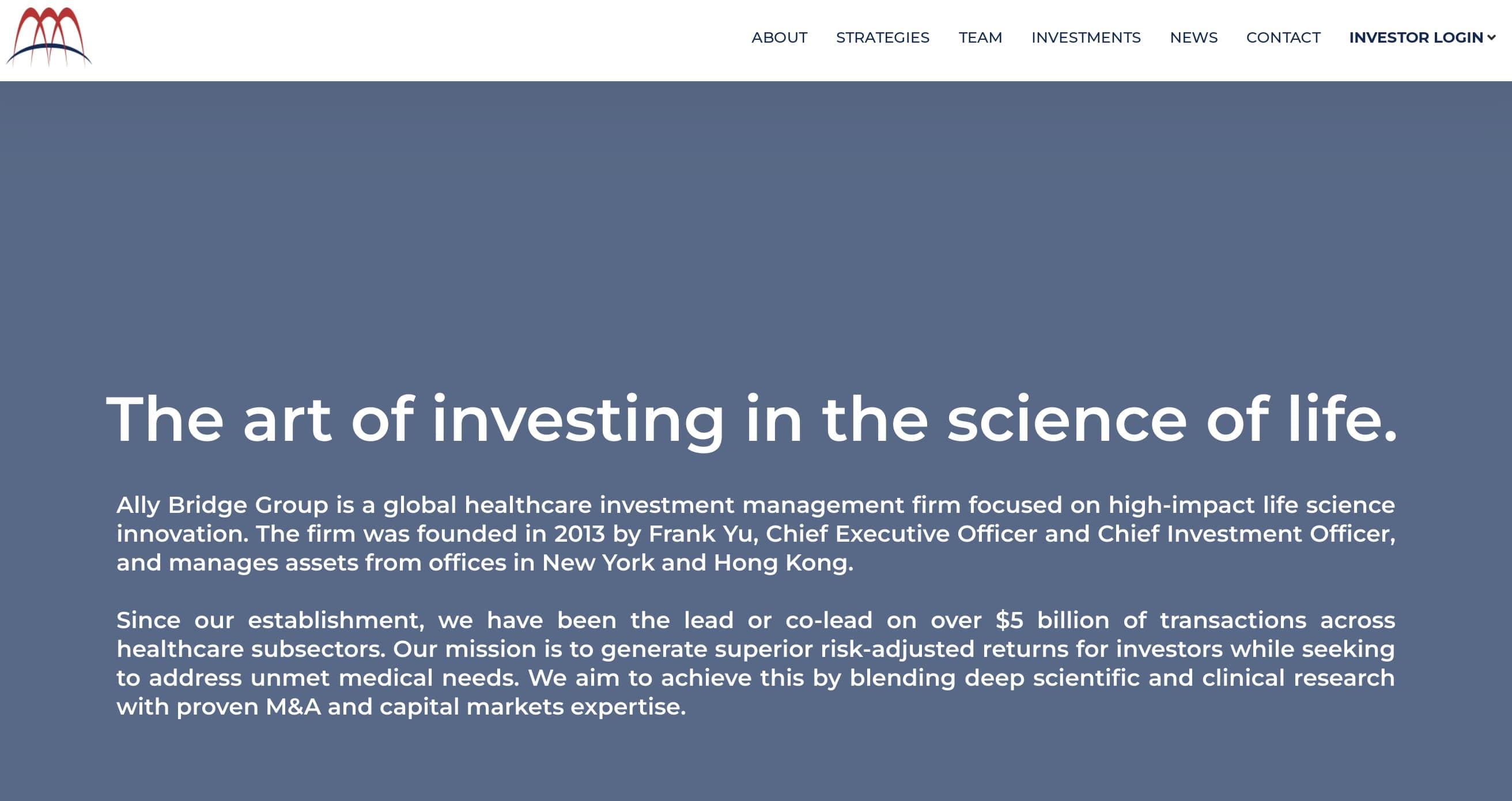 Ally Bridge Group - VC Investor in Hong Kong