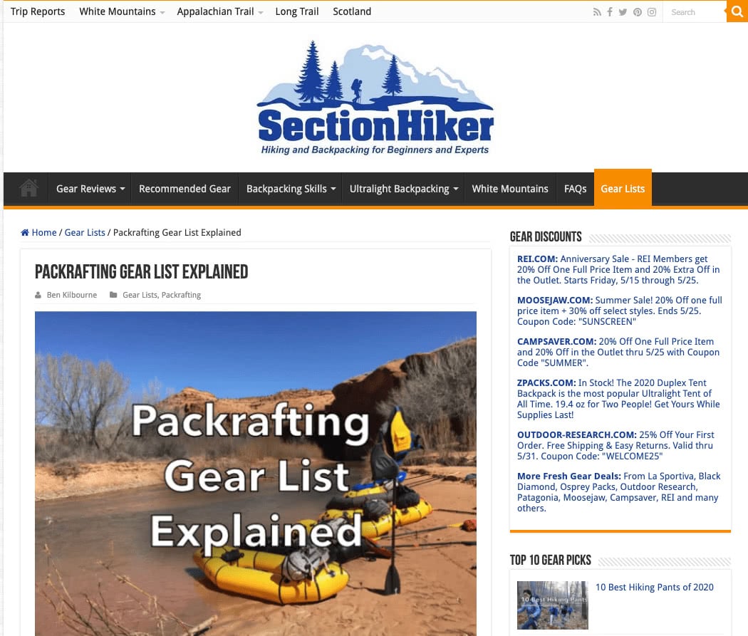 Section Hiker blog