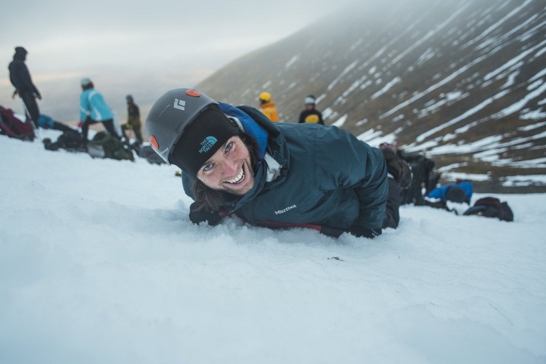 Ice axe self arrest when climbing Ben Nevis
