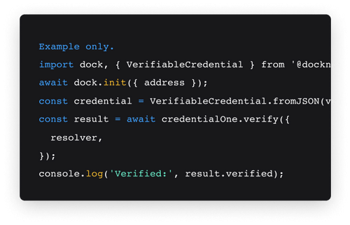 Dock: Verifiable Credentials