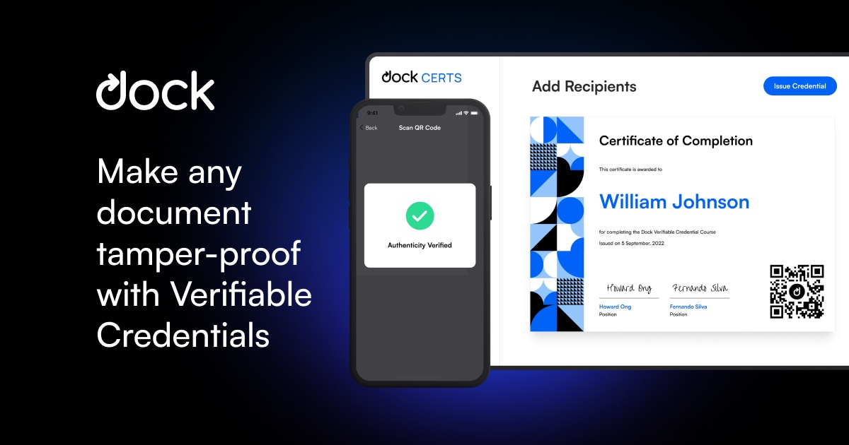 Dock: Verifiable Credentials Company