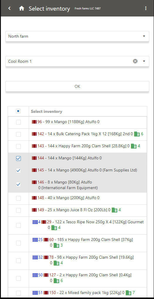 inventory fruit vegetable