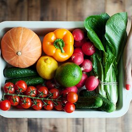 Veggies in a tray