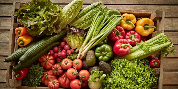 box of salad vegetables