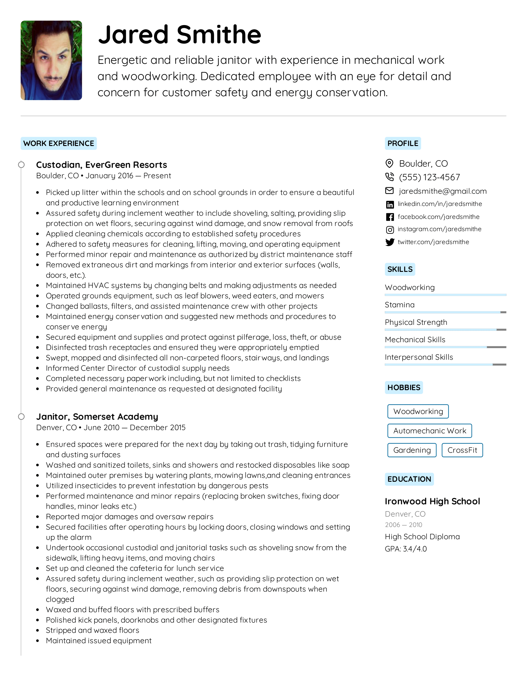 Janitor Resume Example Writing Tips For 2020
