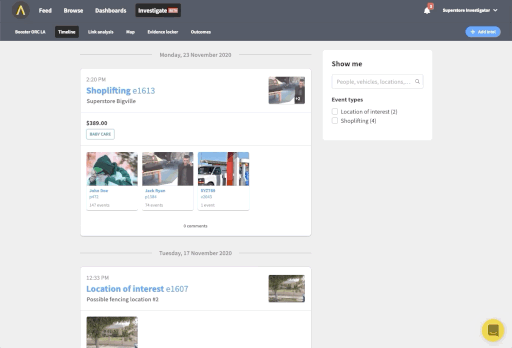 Build a fully dynamic timeline, link analysis, map, and digital evidence locker.
