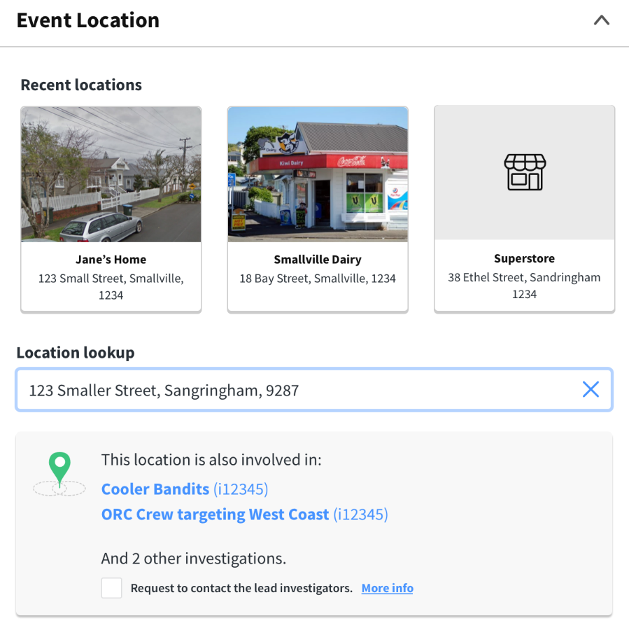 Surface connections of locations, people, vehicles, and more.