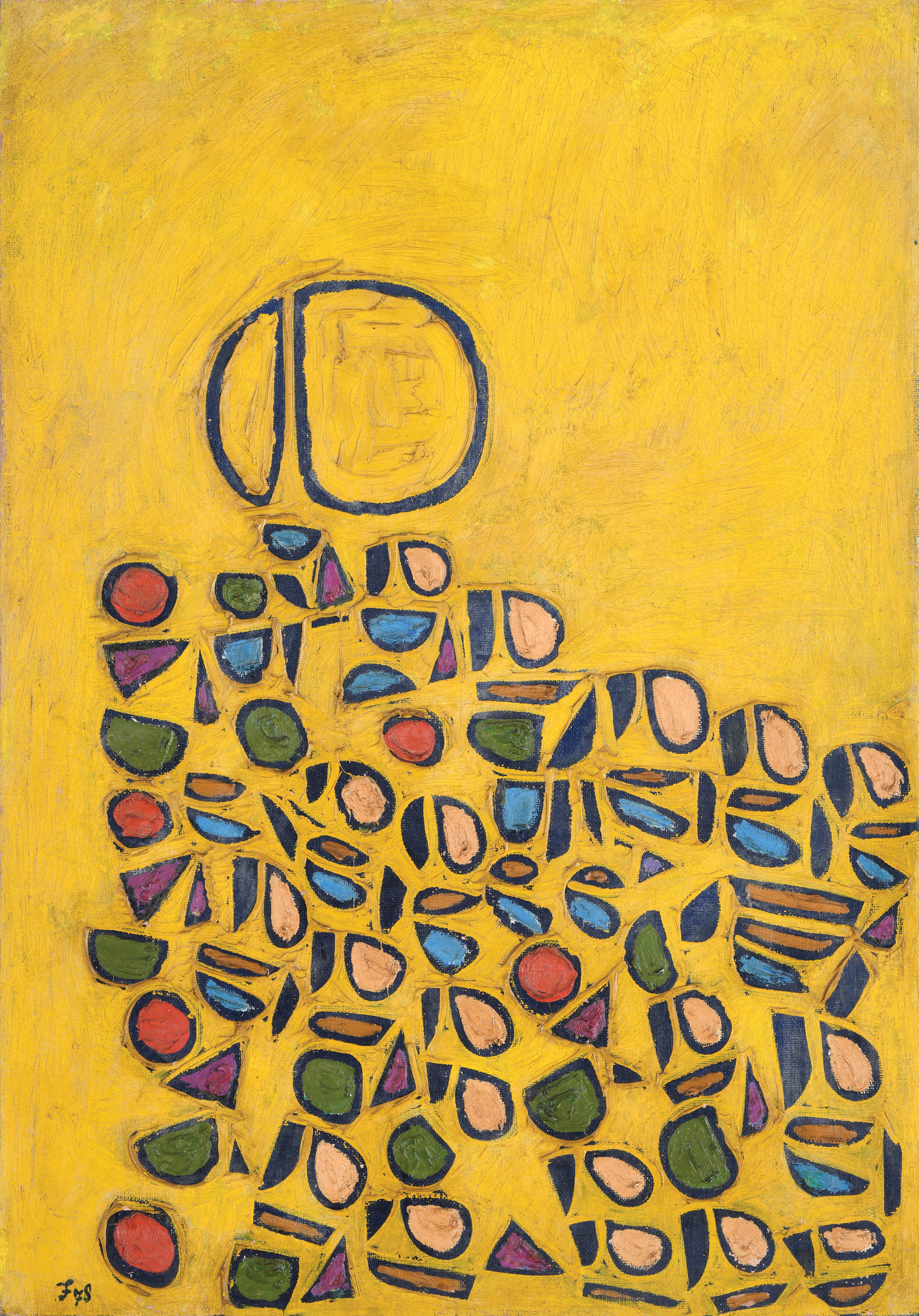 法贾希迪, 空间动态(黄), 1978,油彩画布,95 x 65 cm