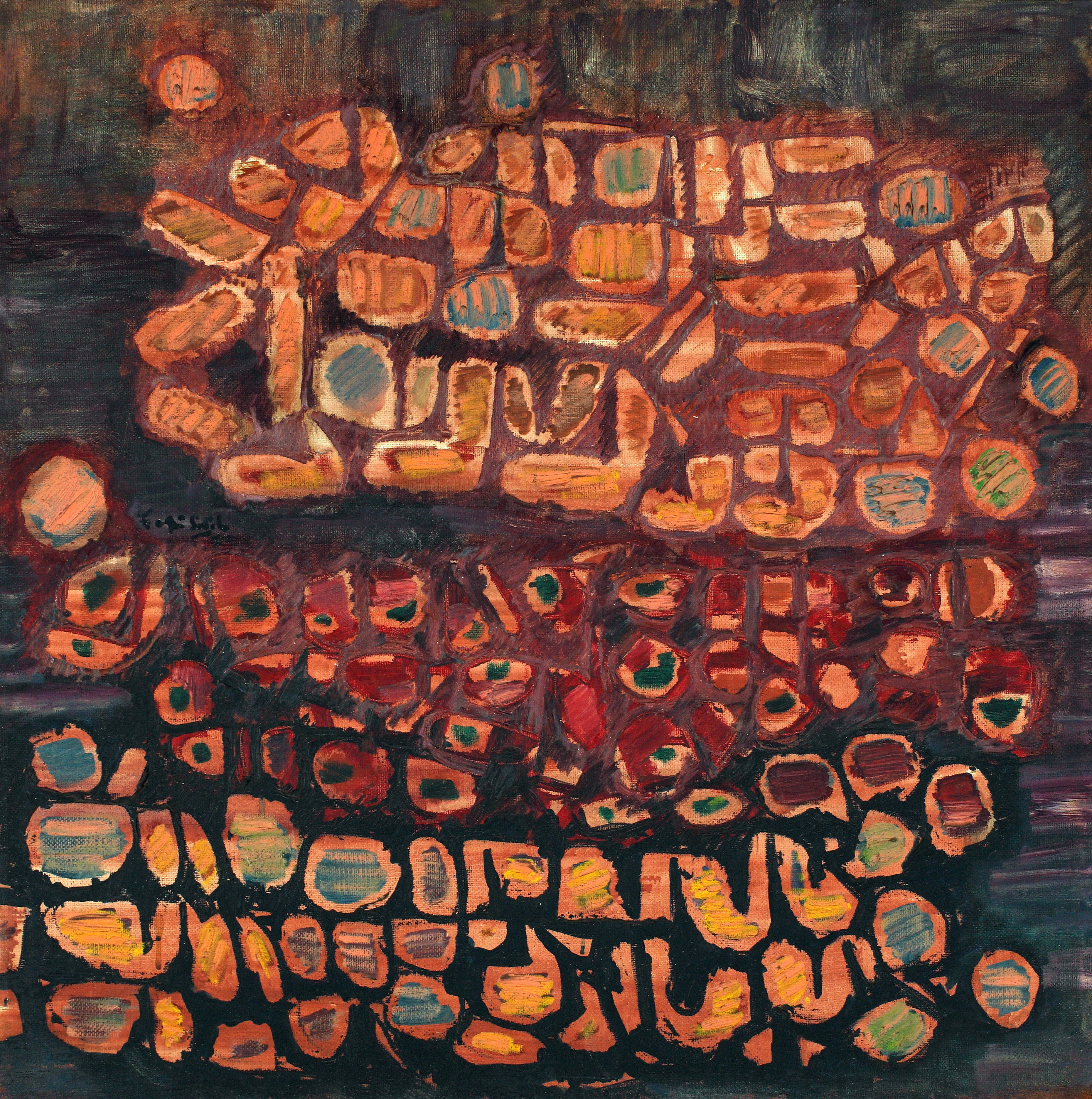 法贾希迪,形式的构图, 1970s,油彩画布,65 x 65 cm