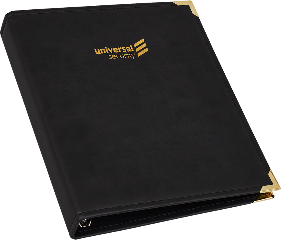 Universal Security Black Faux Leather Ring Binders by Designease, UK