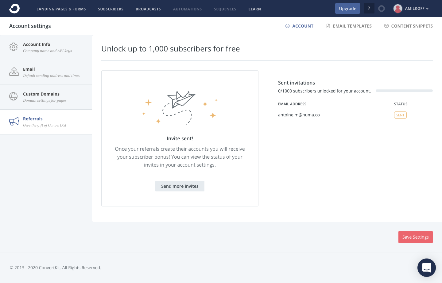 ConvertKit Referral Flow SaaSFrame