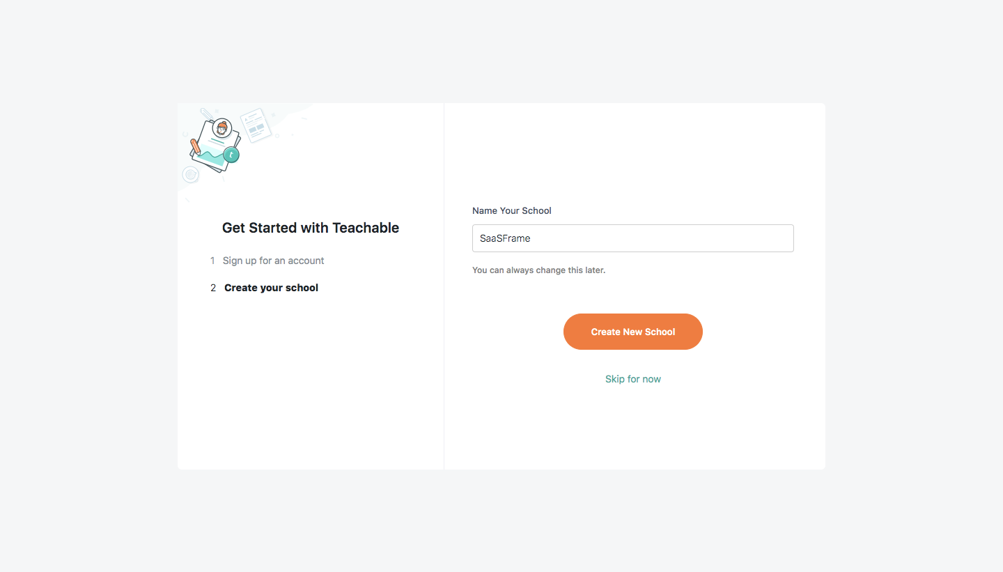 Teachable Sign Up Flow - SaaSFrame