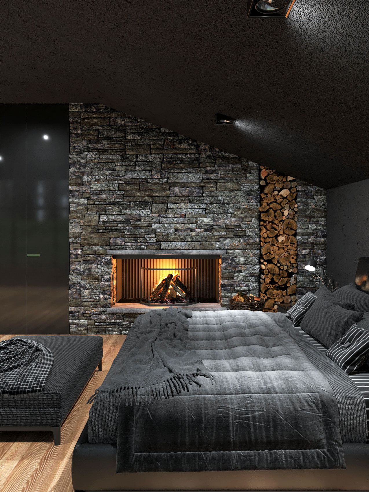 Matte Black Villa in Harriman State Park, New York