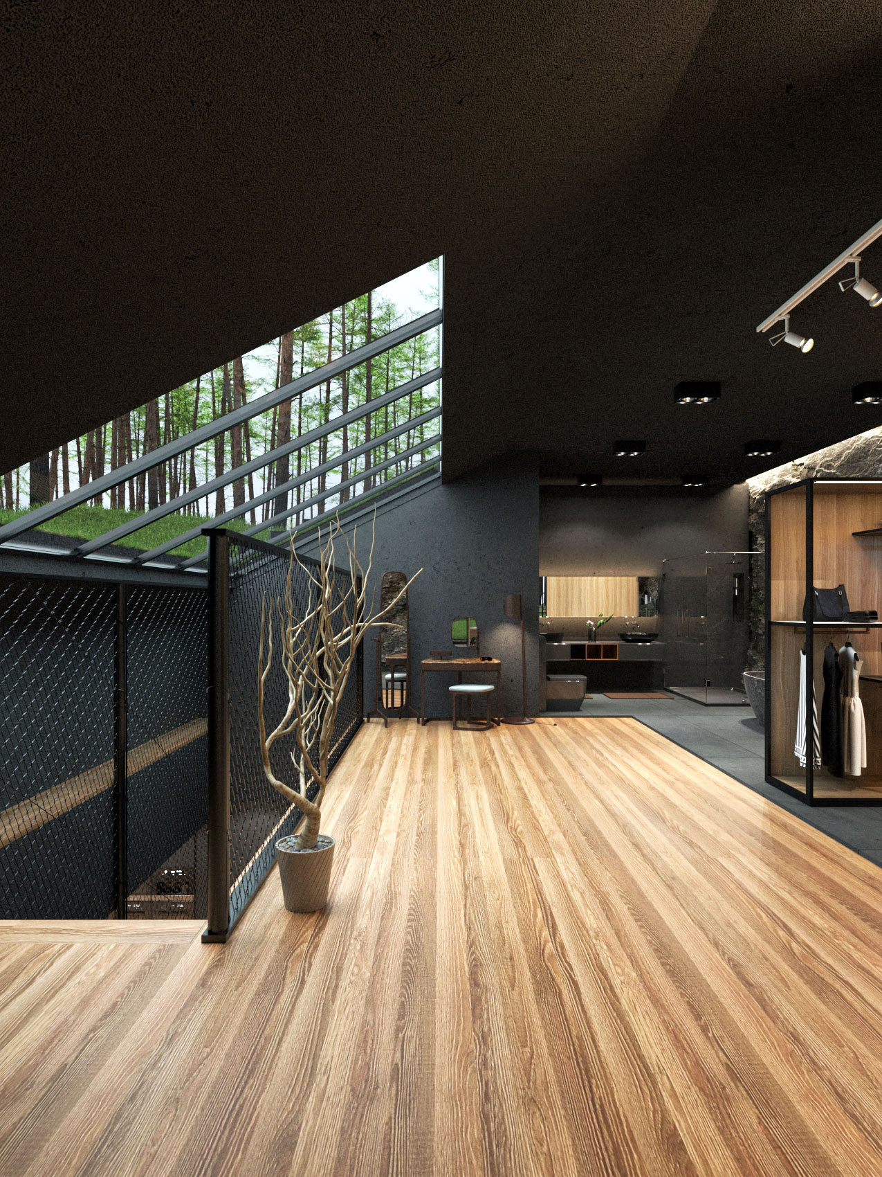 Matte Black Villa in Harriman State Park, New York