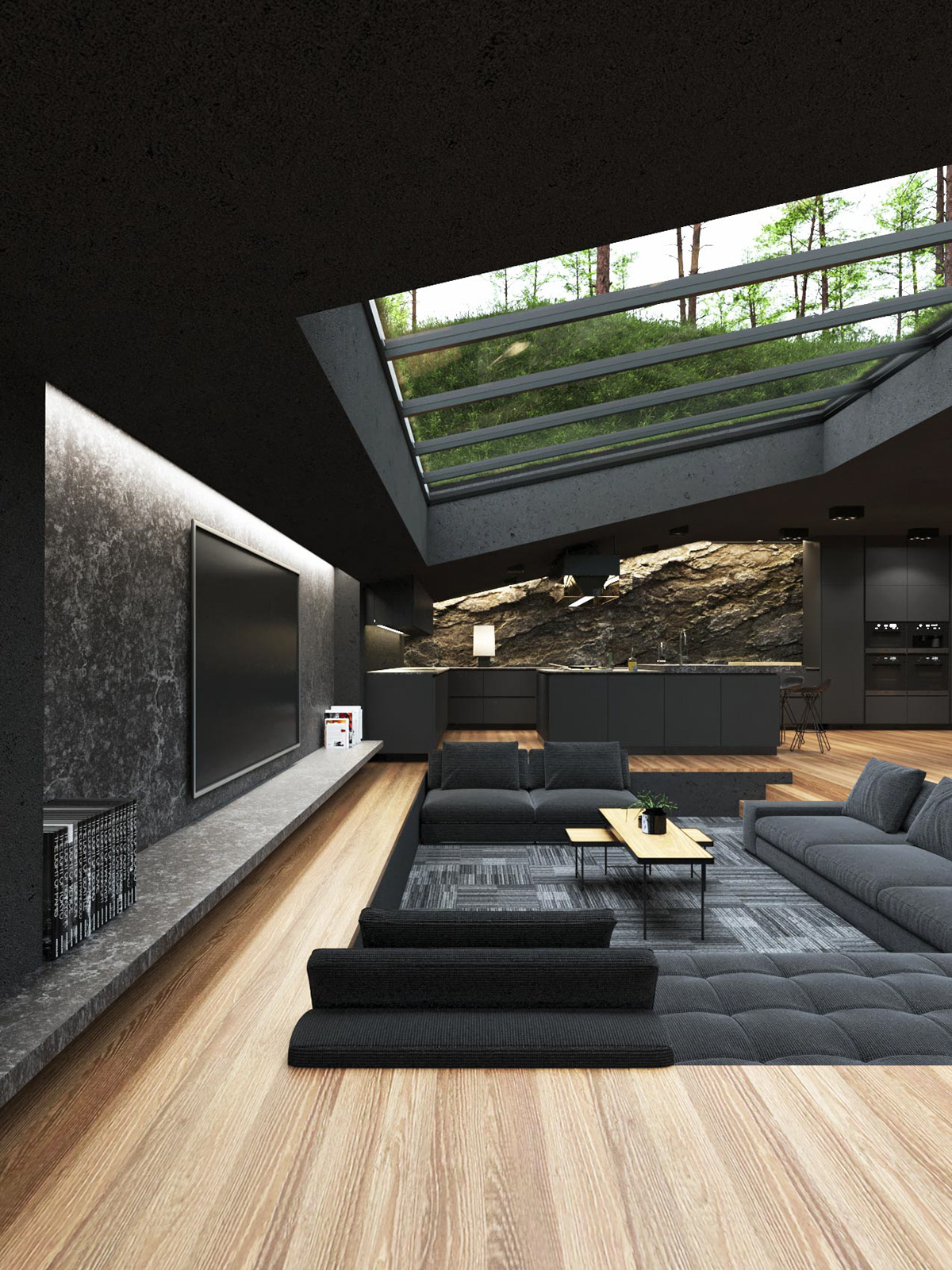 Matte Black Villa in Harriman State Park, New York