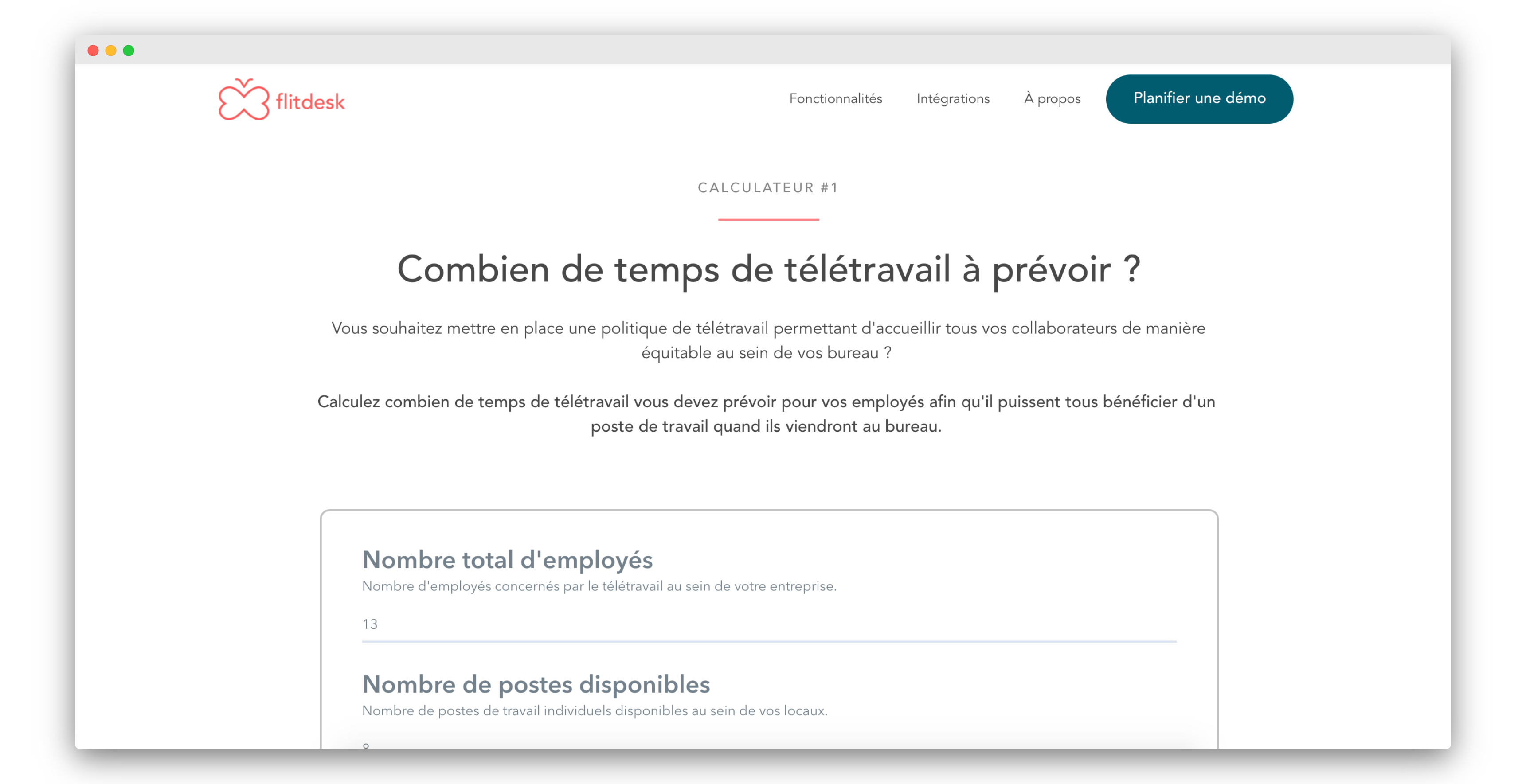 Calculateur bureaux télétravail