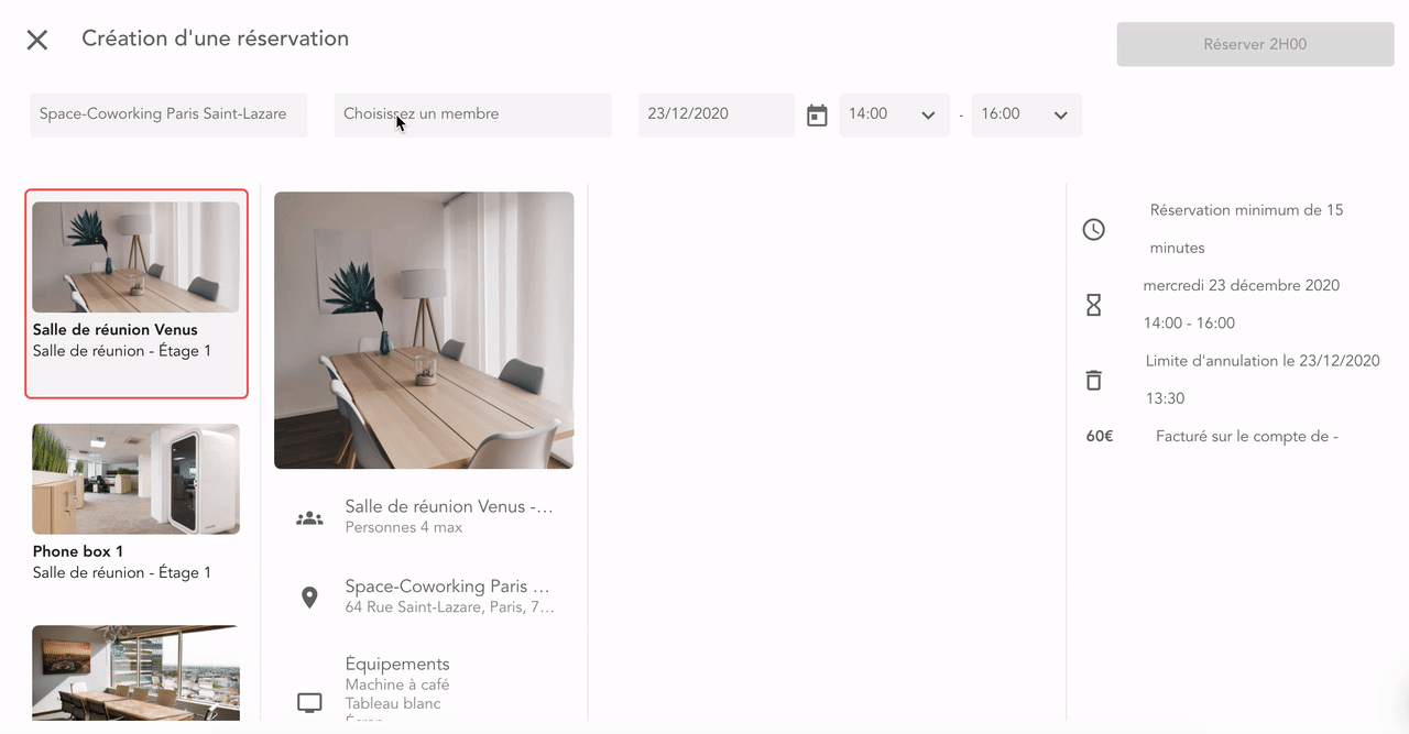 Réserver un espace pour le compte de tiers sur Flitdesk